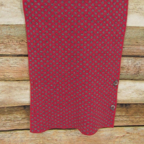 Cashmer Italy Gray/Red Polka Dot Scarf - Picture 8 of 12